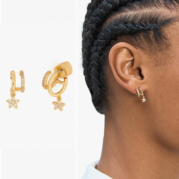 ❤︎ Kate Spade ❤︎ Sparkly star huggie earrings - Picture 2 of 5